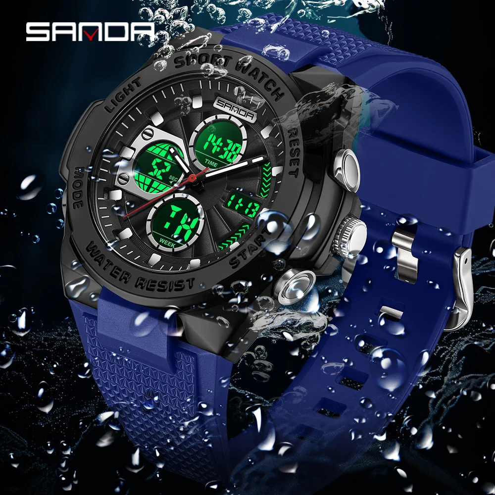 Sanda 3378 Men and women's qua - Rubber Strap Diver ulasan dan harga