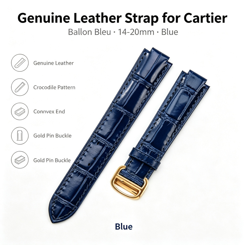 14-20mm Genuine Leather Strap  - Cartier Watch Ballon Bleu ulasan dan harga
